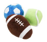 BESTonZON Jouets en Peluche pour Chiens Ensemble de 3 Balles de Football Jouets Interactifs Mâcher pour Chiots et Améliore et L'Activité Physique