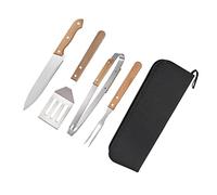 BESTonZON Kit De Barbecue Extérieur avec Spatule Fourchette Et Pince pour Barbecue Ustensiles De Cuisson Résistants Outils De Grillade Professionnels Facile à Nettoyer