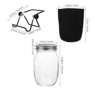 BESTonZON Kit de Germination Complet avec Bocal Large Ouverture Couvercles INOX et Support Ombre pour Pousses de Graines Accessoires pour Culture Facile