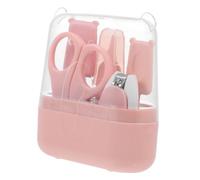 BESTonZON Kit de Manucure un Étui Rose Coupe-ongles en Acier Inoxydable pour Bébé Ensemble D’outils Rangés et Lime à Ongles, Expérience de Coupe Sécurisée pour Baby Shower