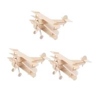 BESTonZON Kit De Maquette d'avion en Bois à Peindre DIY pour Garçon Et Filles, 3 Pièces, Puzzle 3D Modèle Avion à Trois Ailes, Jouet Éducatif Créatif pour Garçons, Activité Manuelle Et Décoration