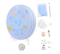 BESTonZON Kit De Moulage D'empreintes De Bébé Et -né, Couleur Bleu Clair, Moulage En Plâtre, Coffret Présent Souvenir, Usage Familial Et Naissance, Ensemble Unique Pour Moments Précieux