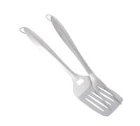 BESTonZON Kit D'ustensiles De Barbecue en Acier Inoxydable 2 Pièces pour Barbecue Extérieur, Pelle Et Fourchette, Accessoires pour Barbecue Résistants à La Chaleur, Usage Jardin Et Camping