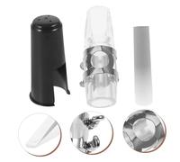 BESTonZON Kit Embouchure Saxophone Alto Transparent avec Anche Ligature Métallique et Capuchon Protecteur Accessoires Durables pour Sax Alto Soprano et Ténor Adapté Musiciens Débutants et