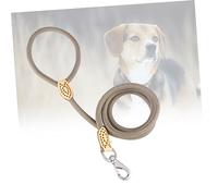 BESTonZON Laisse pour Chien Résistante en Corde d'escalade avec Connexion en Cuir 1 Cm x 1,25 m Beige pour Promenade Entrainement Chiens Actifs