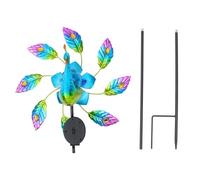 BESTonZON Lampe Solaire Extérieure à Piquet en Fer Forgé Moulin à Vent Paon Décoratif, Étanche, Design Unique pour Jardin, Pelouse, Terrasse Lampe Décorative Solaire, Lumière de Paysage