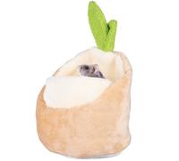 BESTonZON Lit pour Hamster Chaud en Tissu Cardé Nid Douillet Petit Format Couleur Kaki Maison Confortable et Isolante pour Cobayes Chinchillas et Petits Rongeurs - Accessoire Cocon