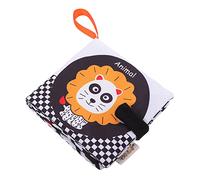 BESTonZON Livre En Tissu Pour Bébé Noir Et Blanc Papier Crépitant Livre Éducatif Précoce Jouet Sensoriel Doux Sans Odeur 10 Pages Pour L'apprentissage Stimulation Cognitive