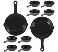 BESTonZON Lot de 10 Mini Poêles Cuisine Créatives en Plastique Accessoires Décoratifs Miniatures pour Maison de Poupée Ustensiles Réalistes pour Jeu de Rôle et Décoration Intérieure