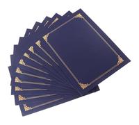 BESTonZON Lot de 10 Pochettes Porte-Certificats en Papier Bleu Enveloppes de Récompense Coins Arrondis Format Lettre Protection Légère et Pratique pour Diplômes Certificats et Documents