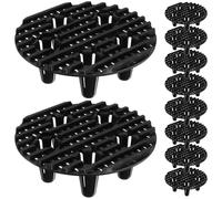 BESTonZON Lot de 10 Tapis de Contrôle des Racines en Plastique 12 CM pour Pots Ronds Tapis de Drainage Ventilé Anti-Pourriture pour Jardinières Intérieur et Extérieur