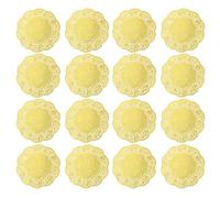 BESTonZON Lot De 100 Napperons à Gâteaux En Dentelle Dorée, Papier Absorbant L’huile, 3,5 Pouces, Jetables, Décoratifs Pour Anniversaires, Fêtes Et Présentations De Gâteaux