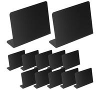 BESTonZON Lot de 12 Mini Ardoises Noires Effaçables 100X75 MM pour Buffet Étiquettes Alimentaires Stables de L Panneaux Mémo pour Table Lors de Fêtes et Mariages