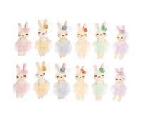 BESTonZON Lot de 12 Peluches Lapin Rembourrées Multicolores Mini Poupées en Tissu et Maille Décoration Intérieure et Accessoires DIY Jouets Lapin pour Bricolage et Loisirs Créatifs