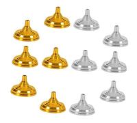 BESTonZON Lot de 12 Socles de Mât de Drapeau Portables pour Bureau, Bases Rondes Métalliques Dorées et Argentées, Supports Universels Stables pour Affichage de Drapeaux en Négociation Professionnelle