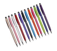 BESTonZON Lot de 12 Stylos à Bille Stylet Capacitif pour Écran Tactile Mobile et Tablette, Usage Professionnel et Scolaire, Design Fin et Léger, Couleur Aléatoire, Compatible avec Appareils