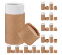 BESTonZON Lot de 15 Boîtes Cylindriques en Papier Kraft 50 Ml, Boîte à Thé Maison Multifonction, Bocal de Rangement Écologique pour Épices et Accessoires, Coffret Présent Naturel et Compact