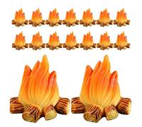 BESTonZON Lot de 16 Mini-Feux de Camp en résine pour décoration de Jardin, Pot de Fleurs, aménagement paysager, Bricolage, décoration d'ambiance Naturelle