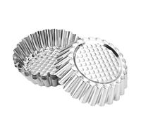 BESTonZON Lot de 16 Moules à Tartelettes aux Œufs en Acier Inoxydable Design Chrysanthemum, Résistance à L'oxydation, Démoulage Facile, pour Pâtisserie Maison