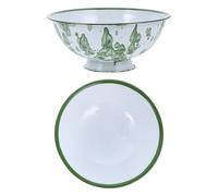 BESTonZON Lot de 2 Bols Émaillés Rétro Maison, Bol pour Nouilles et Conservation des Aliments, Design Simple, Matériau Émail Fer, Antidérapant, pour Hôtel et Restaurant