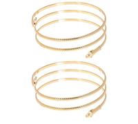 BESTonZON Lot de 2 Bracelets de Bras Serpent Ouverts en Métal Doré Ajustables Style Punk Bijoux Fantaisie pour Femme Accessoire pour Soirée et Tenue Décontractée