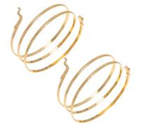 BESTonZON Lot de 2 Bracelets Manchette Serpent en Métal Doré Réglables Haut du Bras Style Punk Unique Accessoires de Bijoux pour Femme Brassards Ouverts Look Audacieux