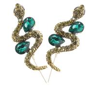 BESTonZON Lot de 2 Broches Serpent Étincelantes Vert Militaire Accessoires de Mode Unisexes Broches Vintage pour Revers Chapeaux et Manteaux pour Soirées Banquets et Usage Quotidien