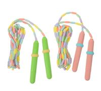 BESTonZON Lot de 2 Cordes à Sauter pour Garçon et Filles en Perles Longueur Réglable Polyéthylène Léger Couleurs Étoile Arc-en-Ciel Rose et Vert Corde à Sauter Sportive pour Débutants