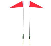 BESTonZON Lot de 2 drapeaux de guide touristique télescopiques, mât de drapeau rouge triangulaire, équipement d'entraînement pour arbitres sportifs, pour excursions scolaires et voyages de