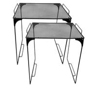 BESTonZON Lot de 2 Étagères Métalliques Pliables Noires Organisateur de Casier Robuste Rangement Multifonction Cuisine Garde-Manger et Évier Solution Compacte pour Optimiser L’Espace de