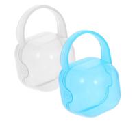 BESTonZON Lot De 2 Étuis à Tétines Bébé, Portable Et Compact, Boîte De Rangement En Pp, Bleu Et Blanc, Étui De Voyage Pratique Pour Sucettes, Rangement Hygiénique Pour Sorties Et Quotidien