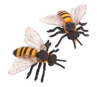 BESTonZON Lot de 2 Figurines d'abeilles réalistes : Fausses Figurines d'animaux en Plastique pour décoration de gâteau d'halloween, Projet Scientifique, fête de Jardin sur Le thème des