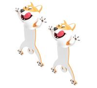 BESTonZON Lot de 2 Marque-pages 3d Chiens Shiba Inu en Trombone, Accessoires Scolaires pour Garçon et Filles et Étudiants, Marque-pages Animaux Originaux et Légers pour Livres