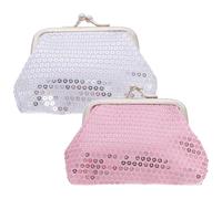BESTonZON Lot de 2 Mini Porte-Monnaie à Paillettes pour Filles Petits Paquet à Main Légers en Matériau Scintillant Fermeture Simple pour Tout-Petits et Occasions Festives