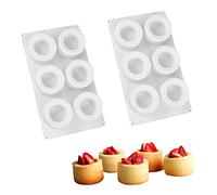 BESTonZON Lot de 2 moules à gâteau 6 cavités en silicone 3D pour pudding, chocolat, mousse, dessert, cuisine