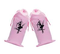 BESTonZON Lot de 2 Paquet à Cordon en Satin Rose pour Chaussures de Ballet, Légers et Réutilisables, Pochettes de Rangement pour Transport et Danse