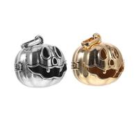 BESTonZON Lot de 2 Pendentifs Citrouille DIY en Métal Massif Kc Or et Argenté Ancien Collier Lanterne D’Halloween pour Décoration Artisanale Accessoires Faits Main pour Fête D’Automne