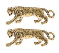 BESTonZON Lot de 2 pendentifs tigres en cuivre style antique fait main, décoration suspendue DIY, accessoire artisanat, porte-clés petit format, couleur dorée, idéal pour créations personnalisées