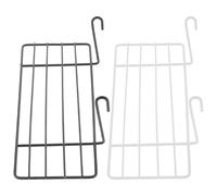 BESTonZON Lot de 2 Perchoirs en Fer Noir et Blanc pour Perroquets - Plateformes Grillagées Robustes pour Cage à Oiseaux - Supports de Repos Intérieurs pour Conures Perruches et Oiseaux de