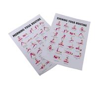 BESTonZON Lot de 2 Posters Yoga 70 X 50 Cm pour Débutants - Tableau Mural D’Instructions des Postures de Yoga du Soir - Décoration Murale pour Studio et Salle de Sport à Domicile - Guide