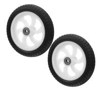 BESTonZON Lot de 2 Roues de Rechange en Caoutchouc Solide Pivotantes Taille Moyenne Compatibles Chariots de Supermarché Poussettes et Fauteuils Roulants Silencieuses et Antirayures