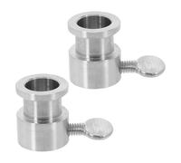 BESTonZON Lot de 2 Set de Butées de Rôtisserie en Acier Inoxydable 19X25X14 CM Accessoires pour Maintien de Tiges de Gril Compatibles Barbecue Outils de Cuisson Uniformes pour Grillades