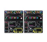 BESTonZON Lot de 2 Tableaux Noirs Double Face en Bois 305 X 254 CM Rentrée Scolaire Panneau Réutilisable pour Maternelle et 1ère Année Accessoire Photo Léger et Imperméable pour Élèves