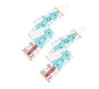 BESTonZON Lot de 2 Toises Murales pour Garçon et Filles Règle de Hauteur Adhésive Verte Motif Sapin de Noël Outil de Mesure de Croissance en Taille Tableau de Croissance Mural pour