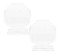 BESTonZON Lot de 2 trophées élégants en Cristal - Récompense en Verre Transparent de 100 mm pour Concours de Talents, Festivals et fêtes - Trophée de première Place pour la décoration et Les