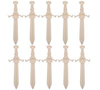 BESTonZON Lot de 20 épées en bois brut sur le thème des pirates, kit de bricolage à peindre en bois pour activités éducatives, ornements suspendus et projets d'art créatifs