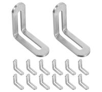 BESTonZON Lot de 20 équerres Fendues en L : équerres Fendues en L en Acier Inoxydable - Connecteurs de Fixation d'angle pour Meubles à Angle Droit pour étagères, armoires, Tables