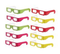 BESTonZON Lot de 20 Lunettes 3D à Effet de pour Festivals et Rave Parties Lunettes en Papier Design Coloré et Lumineux pour Événements Nocturnes