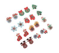 BESTonZON Lot de 20 Pendentifs Bijoux de Noël en Résine Colorée Pierres Mobiles Accessoires DIY pour Décoration Festive Mini Décorations pour Colliers Bracelets et Porte-Clés