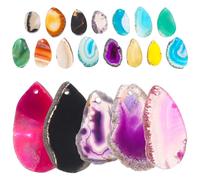 BESTonZON Lot de 20 Pendentifs en Tranches D’Agate Naturelle 30-50 MM Breloques Colorées Soi-Même pour Bijoux Décorations Suspendues DIY Accessoires Pierres Précieuses Irrégulières